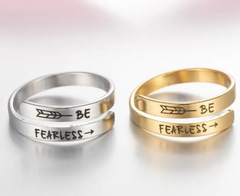 Dual Band English Stainless Steel Ring