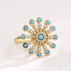 Adjustable Sunflower Spinning Ring for Women