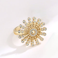 Adjustable Sunflower Spinning Ring for Women