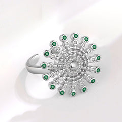 Adjustable Sunflower Spinning Ring for Women