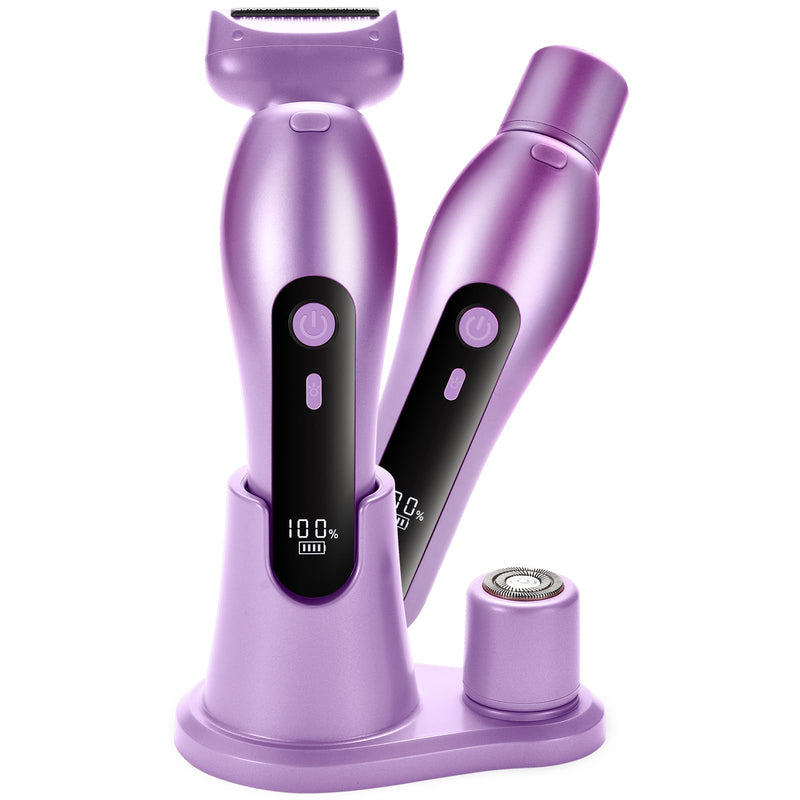 Haosens Womens Electric Razor Cordless Bikini Trimmer - Rechargeable Smooth & Painless 2 in 1 Womens Shave for Bikini Hair Removal Underarm Public Hairs Legs