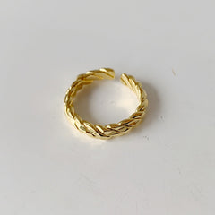 Retro Gold Smiley Face Adjustable Ring for Women