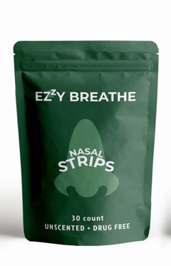 Ezzy Breathe Nasal Strips (30ct) Drug-Free Snorning & Congestion Aid Sleep Better Nose Strips/Tape Cold & Allergy Relief (Black)