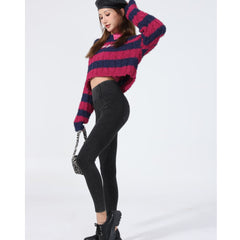 Slimming Washed Denim Yoga Pants for Women