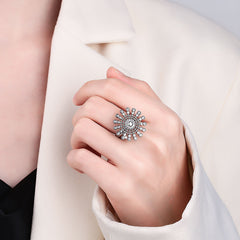 Adjustable Sunflower Spinning Ring for Women
