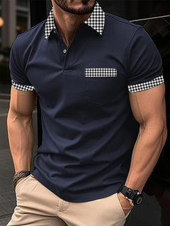 Men's Casual Zip Polo Shirt with Print for Summer