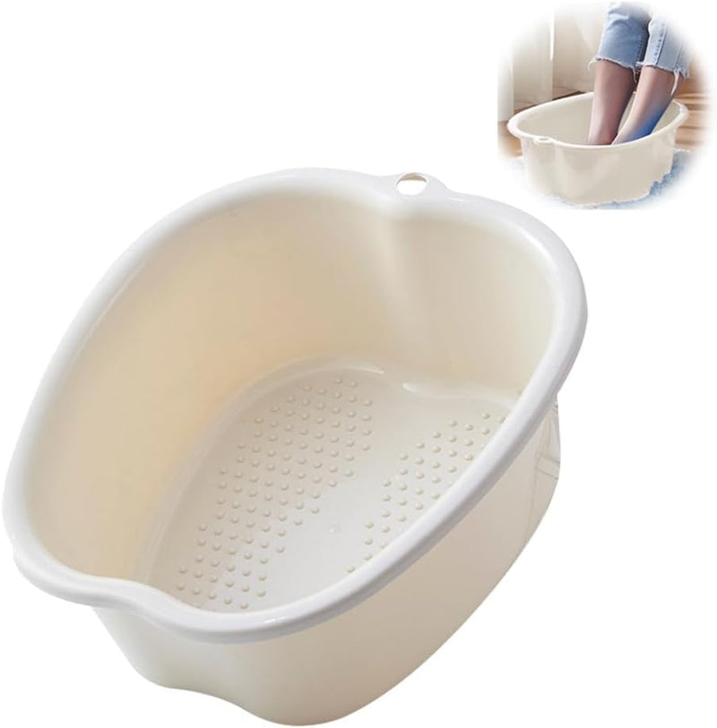 Extra Large Foot Soaking Tub Bath Basin Pedicure Bowl for Home Spa Treatment Pedicure and Massager Dead Skin Remover (White-1pc)